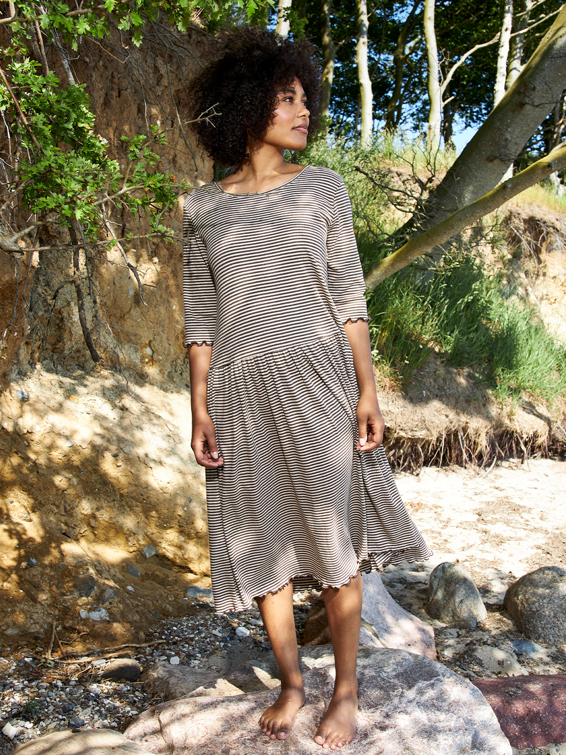 Oversize dress stripes organic cotton